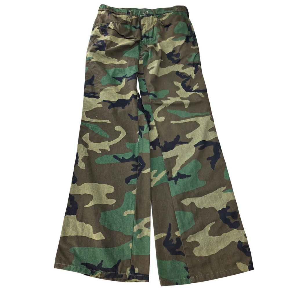 Vintage Bass Pro Shops Outdoors Woodland Camo Pants Mens 32x33 Green Brown